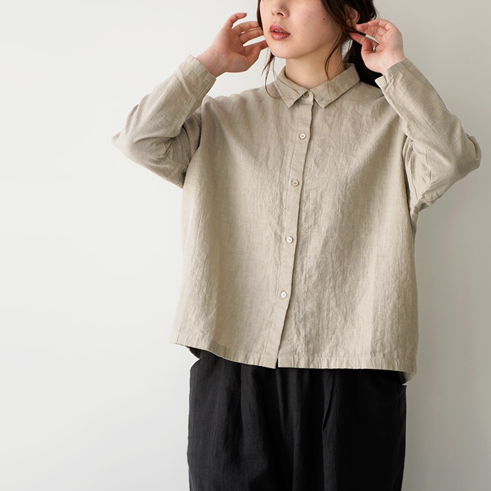 evam eva �������२���� water linen shirt ������������ͥ� ����� E251T098 ��ǥ����� �ȥåץ�