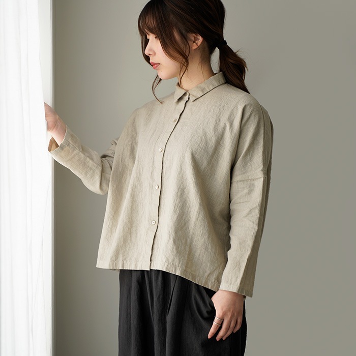 evam eva �������२���� water linen shirt ������������ͥ� ����� E251T098 ��ǥ����� �ȥåץ�