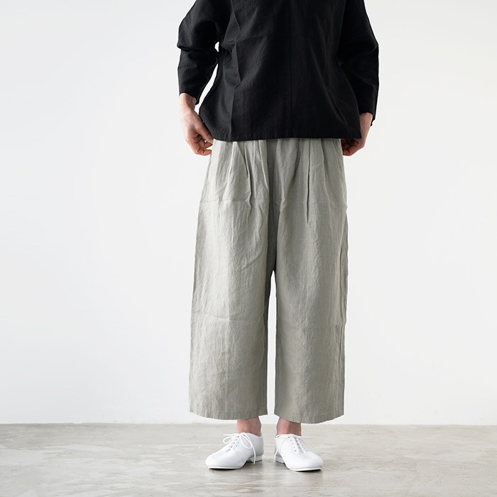 evam eva �������२���� water linen tuck pants ������������ͥ� ���å��ѥ�� E261T107 ��ǥ����� �ѥ��