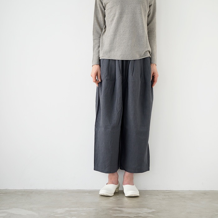 evam eva �������२���� water linen tuck pants ������������ͥ� ���å��ѥ�� E261T107 ��ǥ����� �ѥ��
