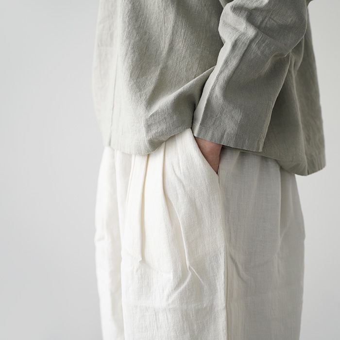 evam eva �������२���� water linen tuck pants ������������ͥ� ���å��ѥ�� E261T107 ��ǥ����� �ѥ��