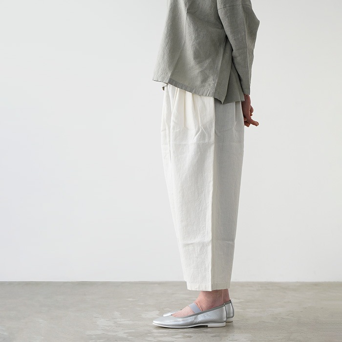 evam eva �������२���� water linen tuck pants ������������ͥ� ���å��ѥ�� E261T107 ��ǥ����� �ѥ��