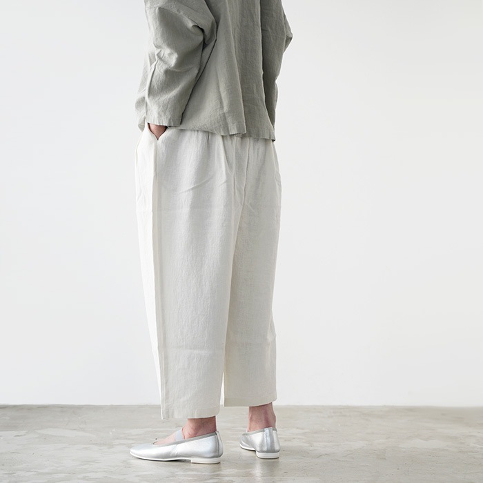 evam eva �������२���� water linen tuck pants ������������ͥ� ���å��ѥ�� E261T107 ��ǥ����� �ѥ��