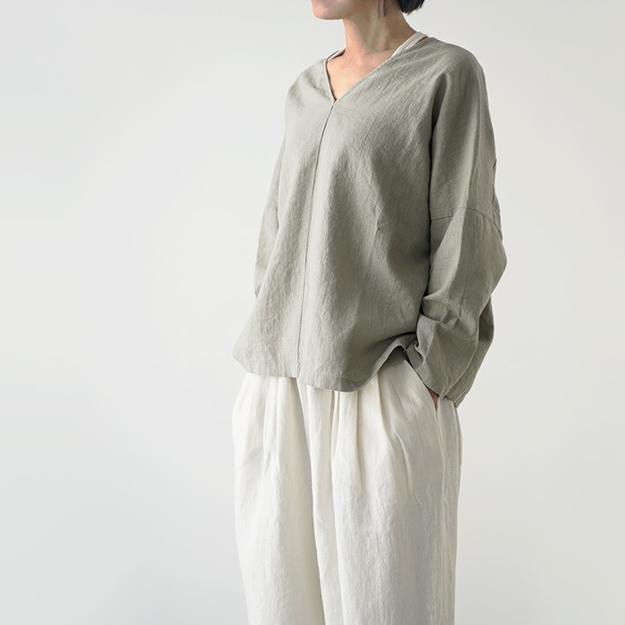 evam eva �������२���� water linen v neck pullover ������������ͥ� V�ͥå� �ץ륪���С� E261T105 ����� ��ǥ�����