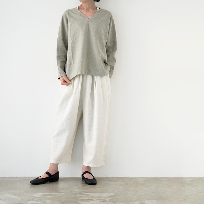 evam eva �������२���� water linen v neck pullover ������������ͥ� V�ͥå� �ץ륪���С� E261T105 ����� ��ǥ�����