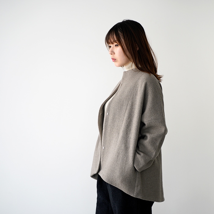 evam eva エヴァムエヴァ プレスウール ショート コート press wool short coat E233K094 レディース-hana  shoes & co.