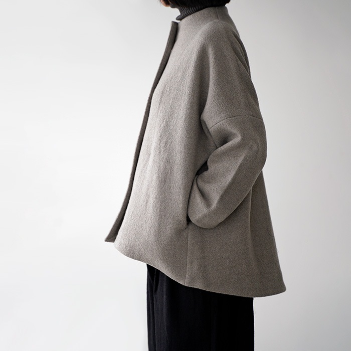 evam eva २ ץ쥹 硼  press wool short coat E243K092 ǥ