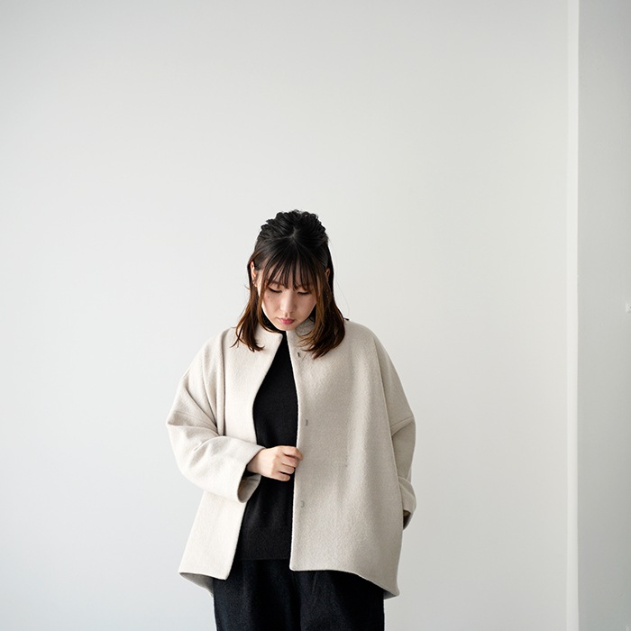 evam eva २ ץ쥹 硼  press wool short coat E243K092 ǥ