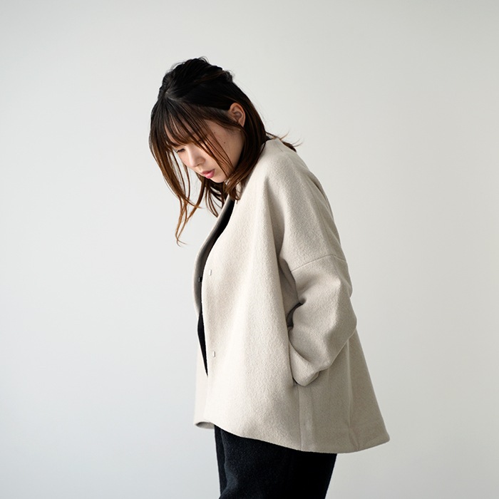 evam eva २ ץ쥹 硼  press wool short coat E243K092 ǥ
