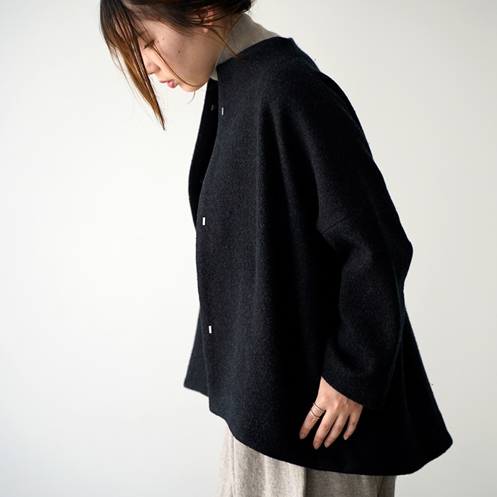 evam eva २ ץ쥹 硼  press wool short coat E243K092 ǥ