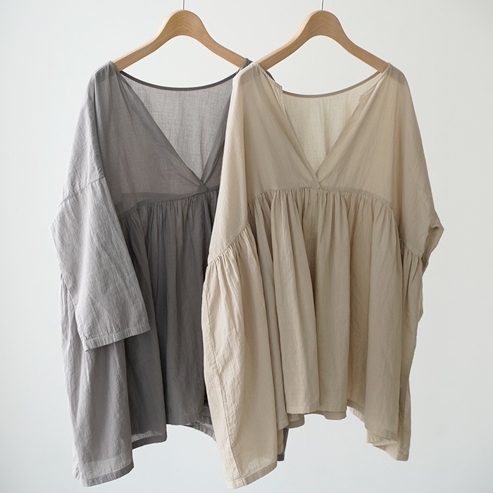 २ ץ륪С evam eva ܥ˥ץ륪С botanical dye pullover E251T155 ǥ  ֥饦