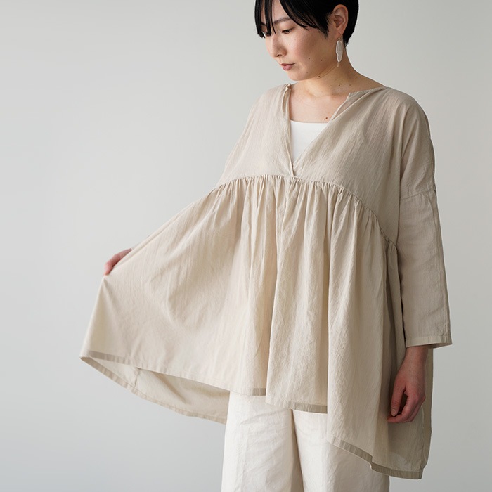 २ ץ륪С evam eva ܥ˥ץ륪С botanical dye pullover E251T155 ǥ  ֥饦