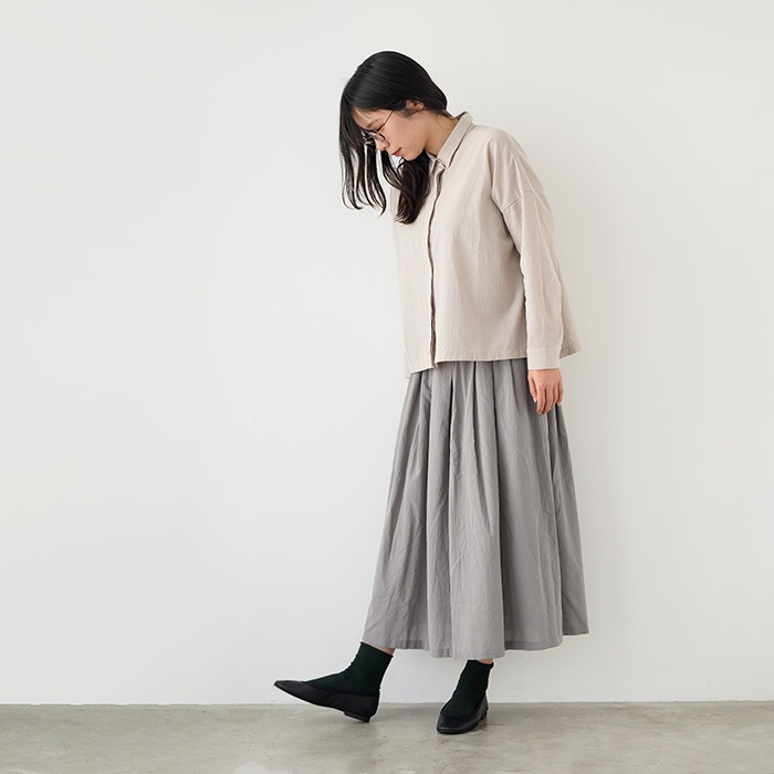 �������२���� �ȥåץ� evam eva cotton shirt ���åȥ� ����� E261T118  ��ǥ�����  ����� �֥饦��