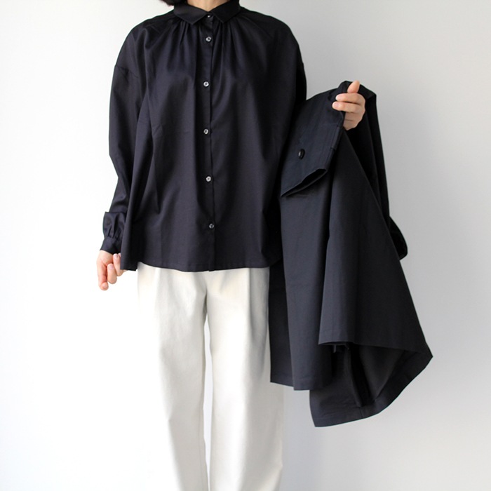 Honnete オネット LONG SLV GATHER SHIRTS ロングスリーブ