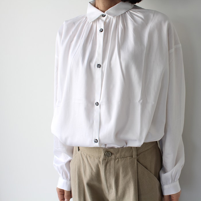 HONNETE オネット ロングスリーブ ギャザー シャツ リボン フリンジ Honnete オネット LONG SLV GATHER SHIRTS ロングスリーブ