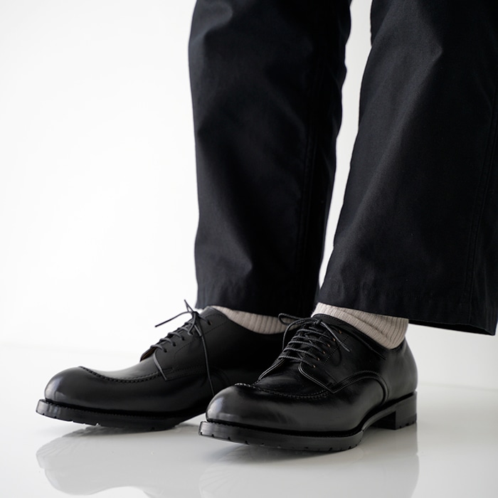 chausser ショセ Uモカレースアップシューズ chromexcel black メンズ 革靴