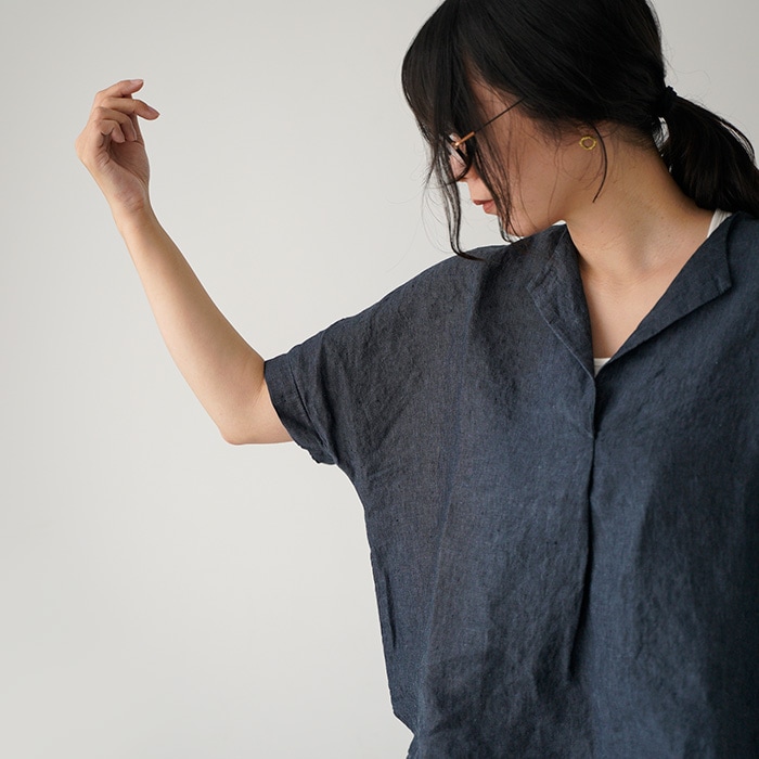 �������२���� �ȥåץ� evam eva linen tuck pullover ��ͥ� ���å� �ץ륪���С� E261T175  �ȥåץ� �����