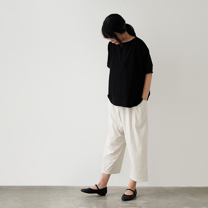 evam eva �������२����  cut&sew cropped pants ���åȥ��� �����åץɥѥ�� E261C170  �ܥȥॹ �ѥ��