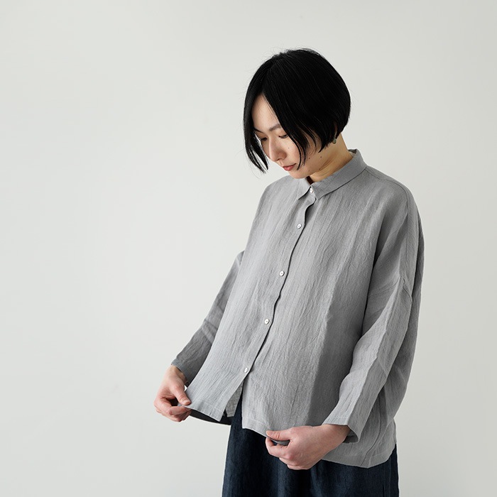 evam eva �������२���� linen wide shirt ��ͥ� �磻�� ����� E261T205  �ȥåץ� ��ǥ�����