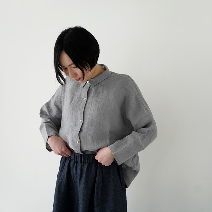 evam eva �������२���� linen wide shirt ��ͥ� �磻�� ����� E261T205  �ȥåץ� ��ǥ�����