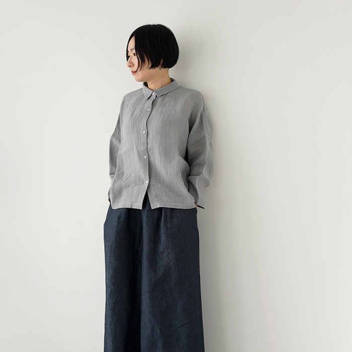 evam eva �������२���� linen wide shirt ��ͥ� �磻�� ����� E261T205  �ȥåץ� ��ǥ�����