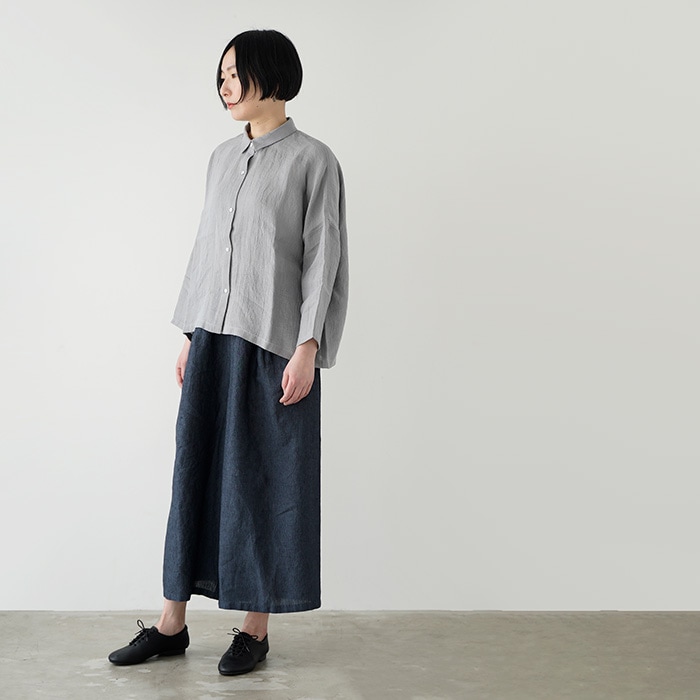 evam eva �������२���� linen wide shirt ��ͥ� �磻�� ����� E261T205  �ȥåץ� ��ǥ�����