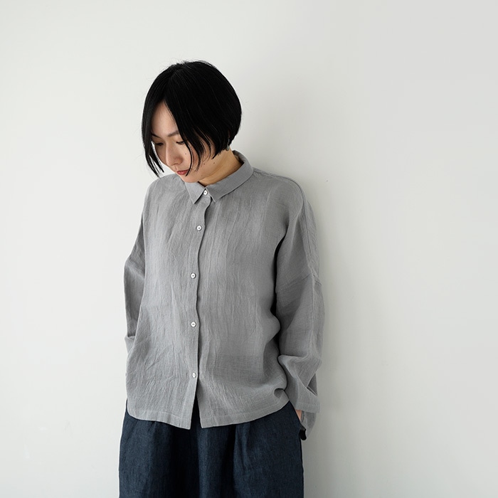 evam eva �������२���� linen wide shirt ��ͥ� �磻�� ����� E261T205  �ȥåץ� ��ǥ�����