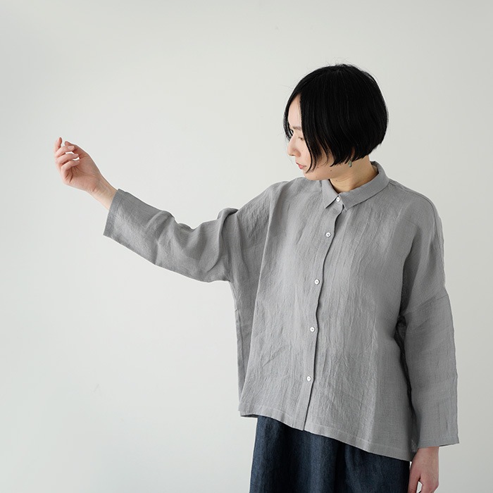 evam eva �������२���� linen wide shirt ��ͥ� �磻�� ����� E261T205  �ȥåץ� ��ǥ�����