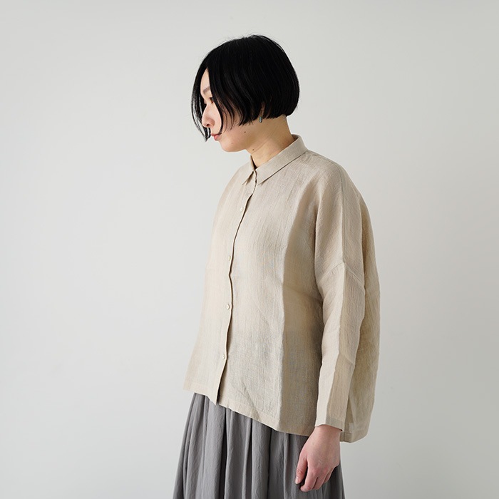 evam eva �������२���� linen wide shirt ��ͥ� �磻�� ����� E261T205  �ȥåץ� ��ǥ�����