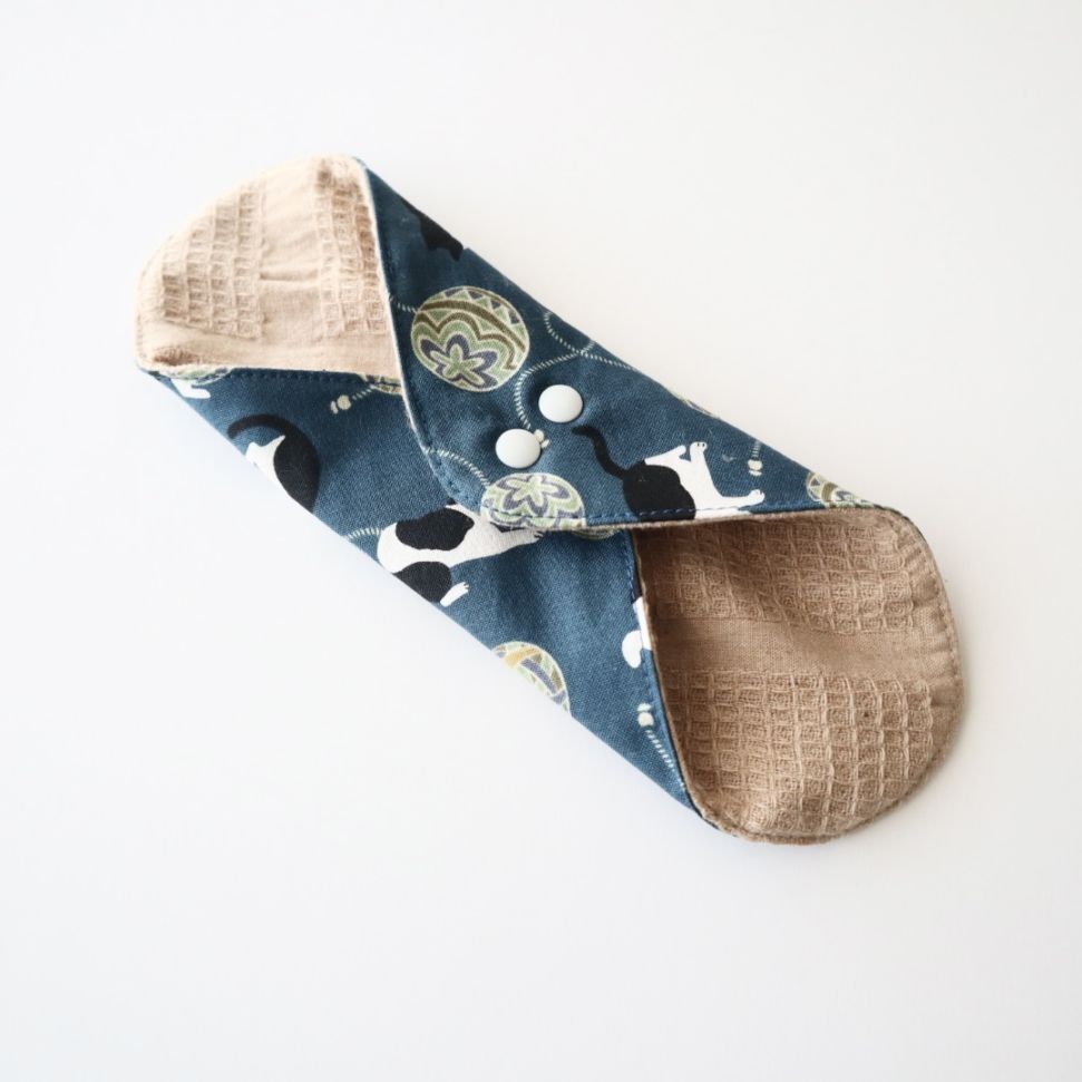 あたため布 [Lサイズ/猫/群青]