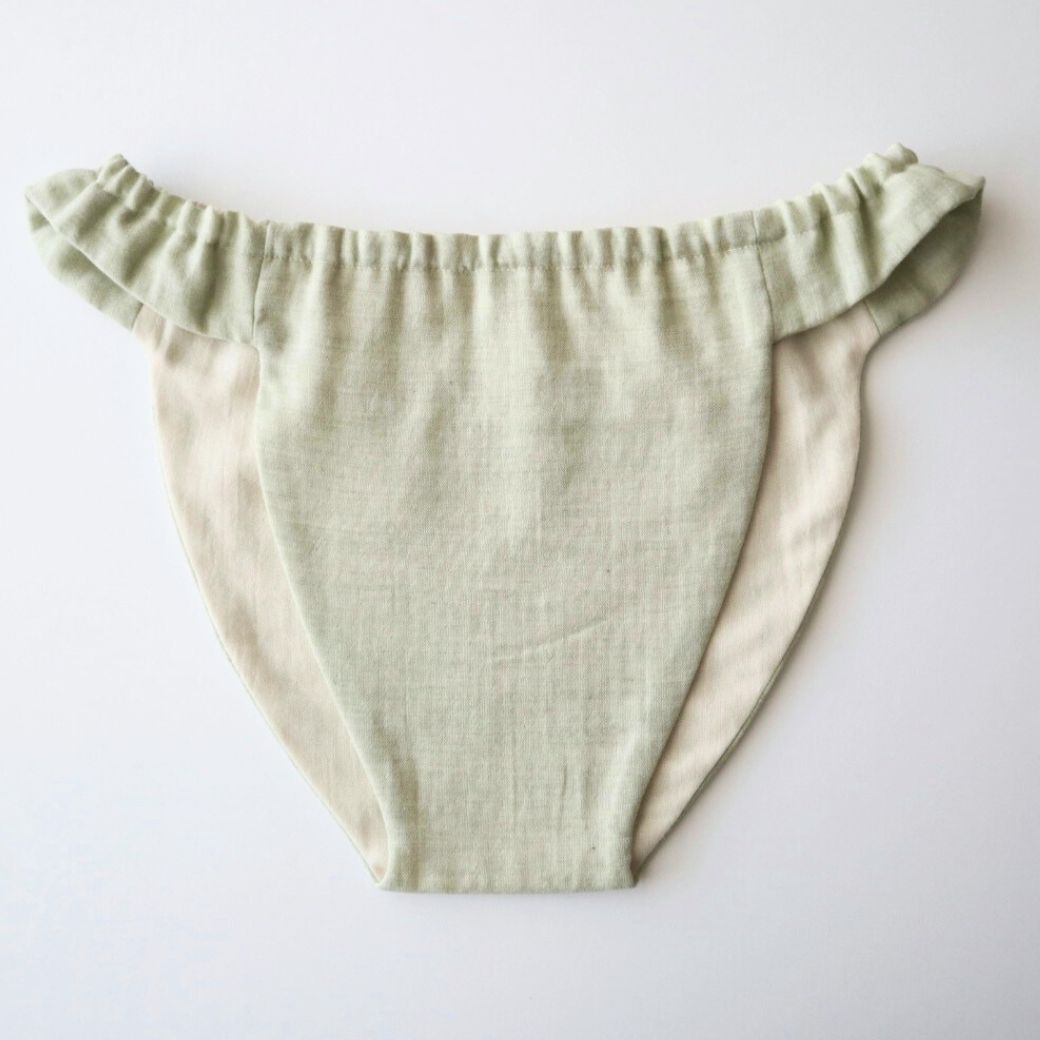 ふんてぃ[MLサイズ/ゴムタイプ/オーガニックコットン/ガーゼ/ピスタチオ]