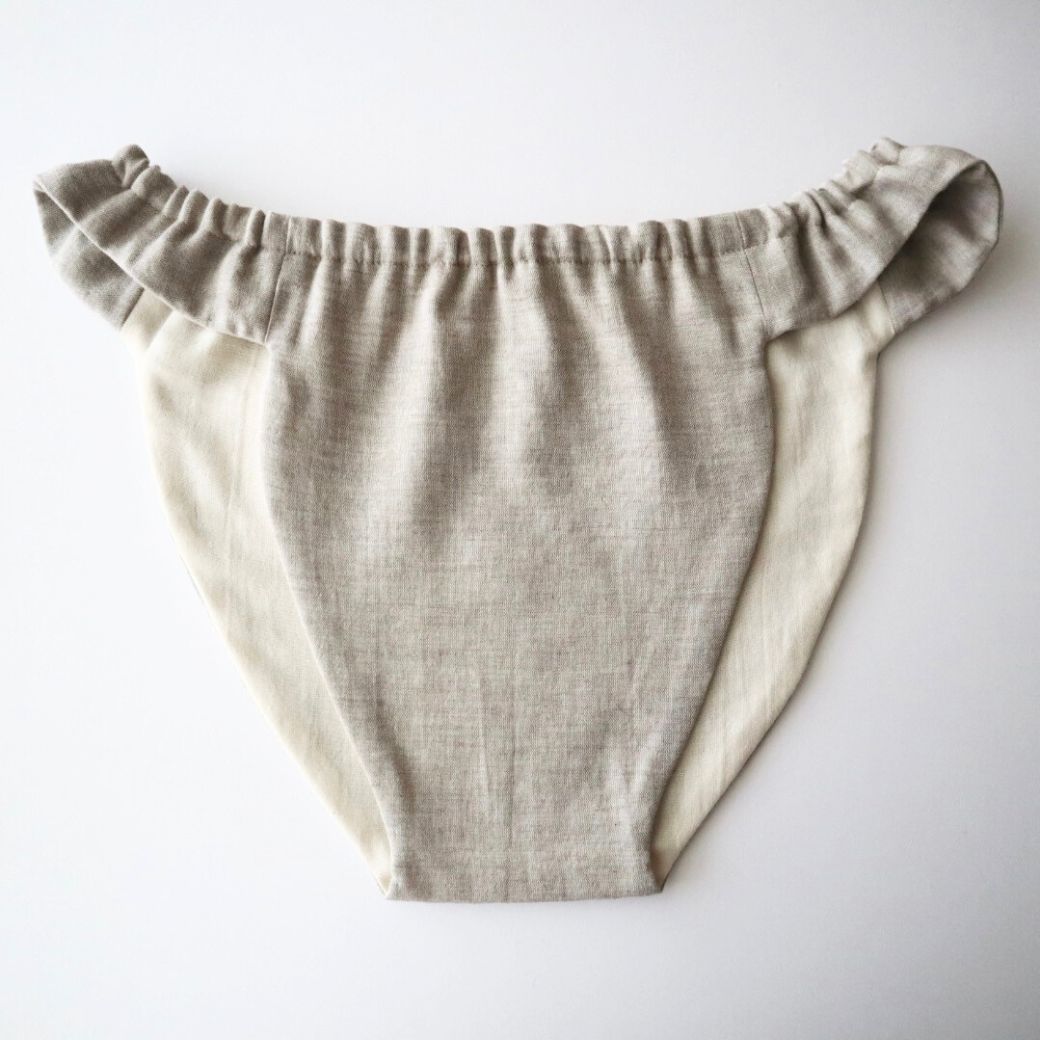 ふんてぃ[LLサイズ/ゴムタイプ/オーガニックコットン/ガーゼ/モカ]