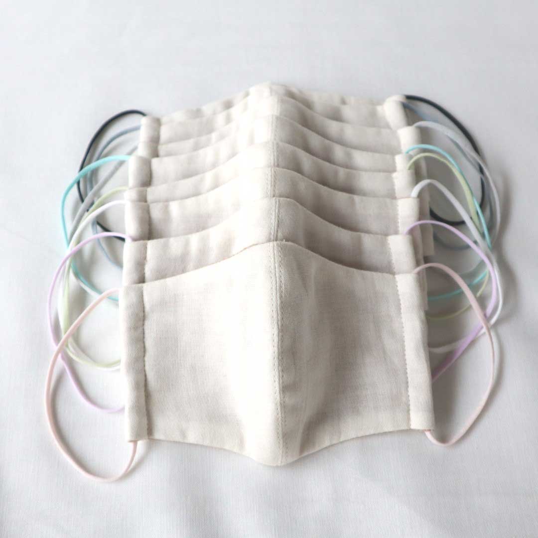 キッズ用布マスク［Lサイズ／オーガニックコットン／カラーゴム