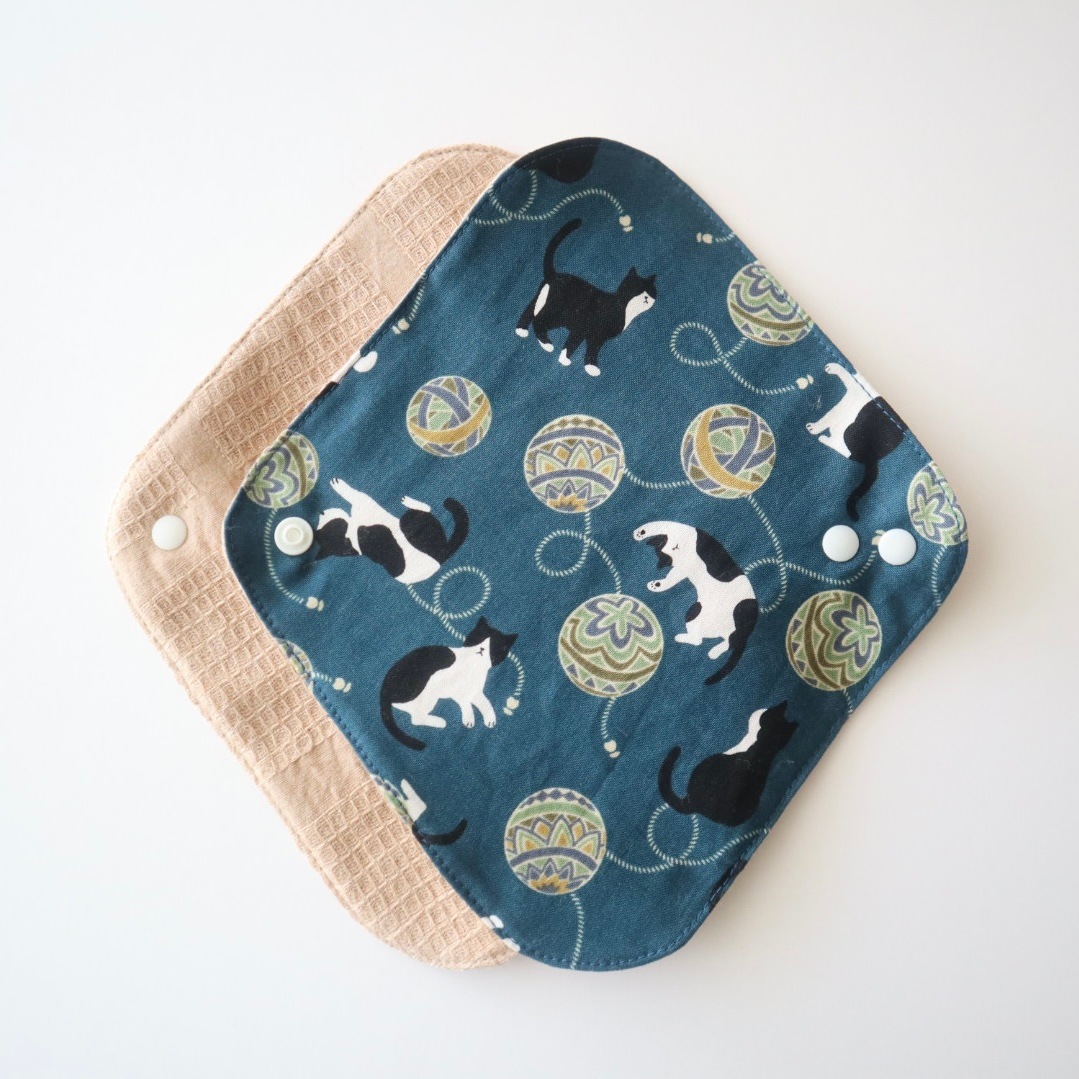 あたため布 [Lサイズ/猫/群青]