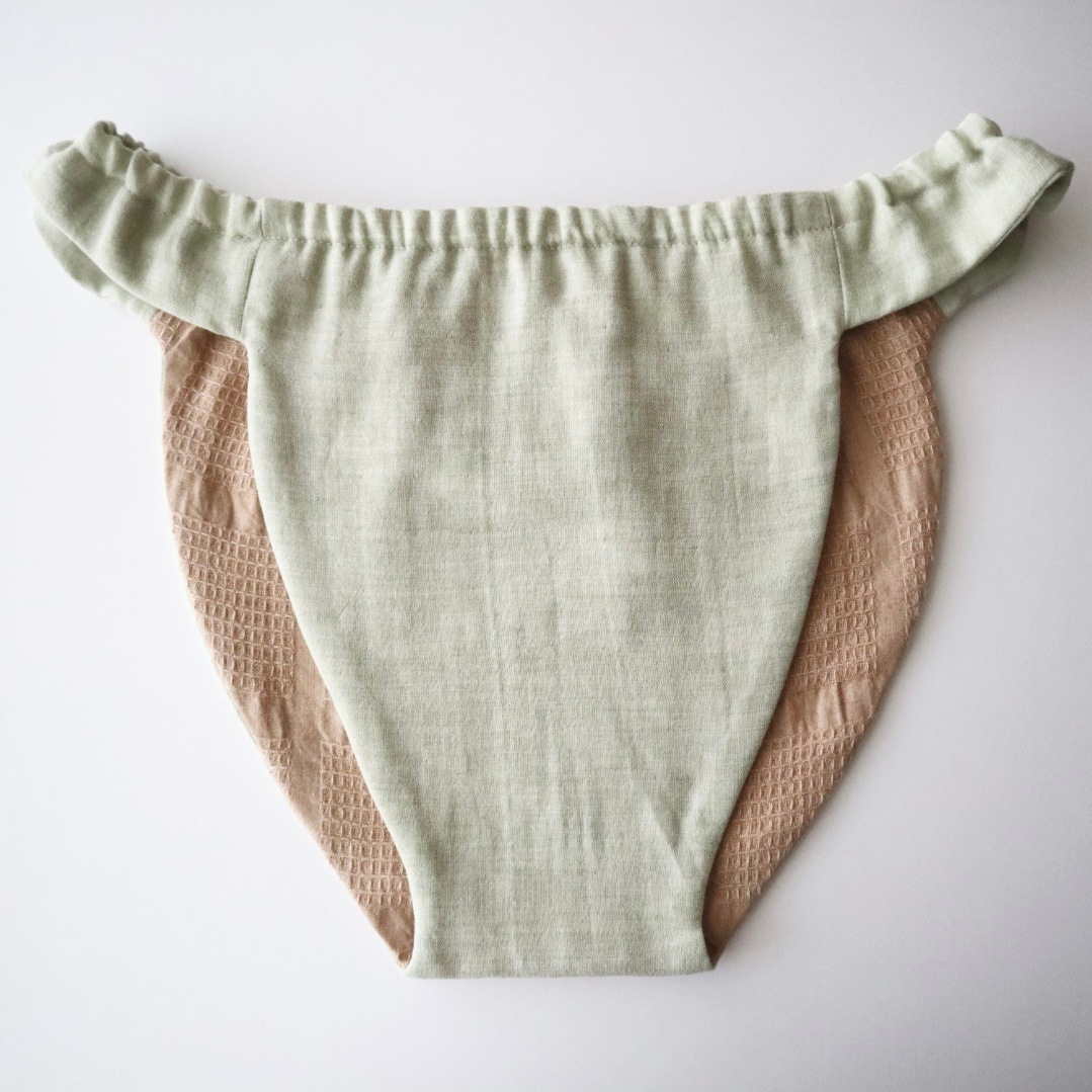 ふんてぃ[Sサイズ/ゴムタイプ/オーガニックコットン/茶綿/ピスタチオ]