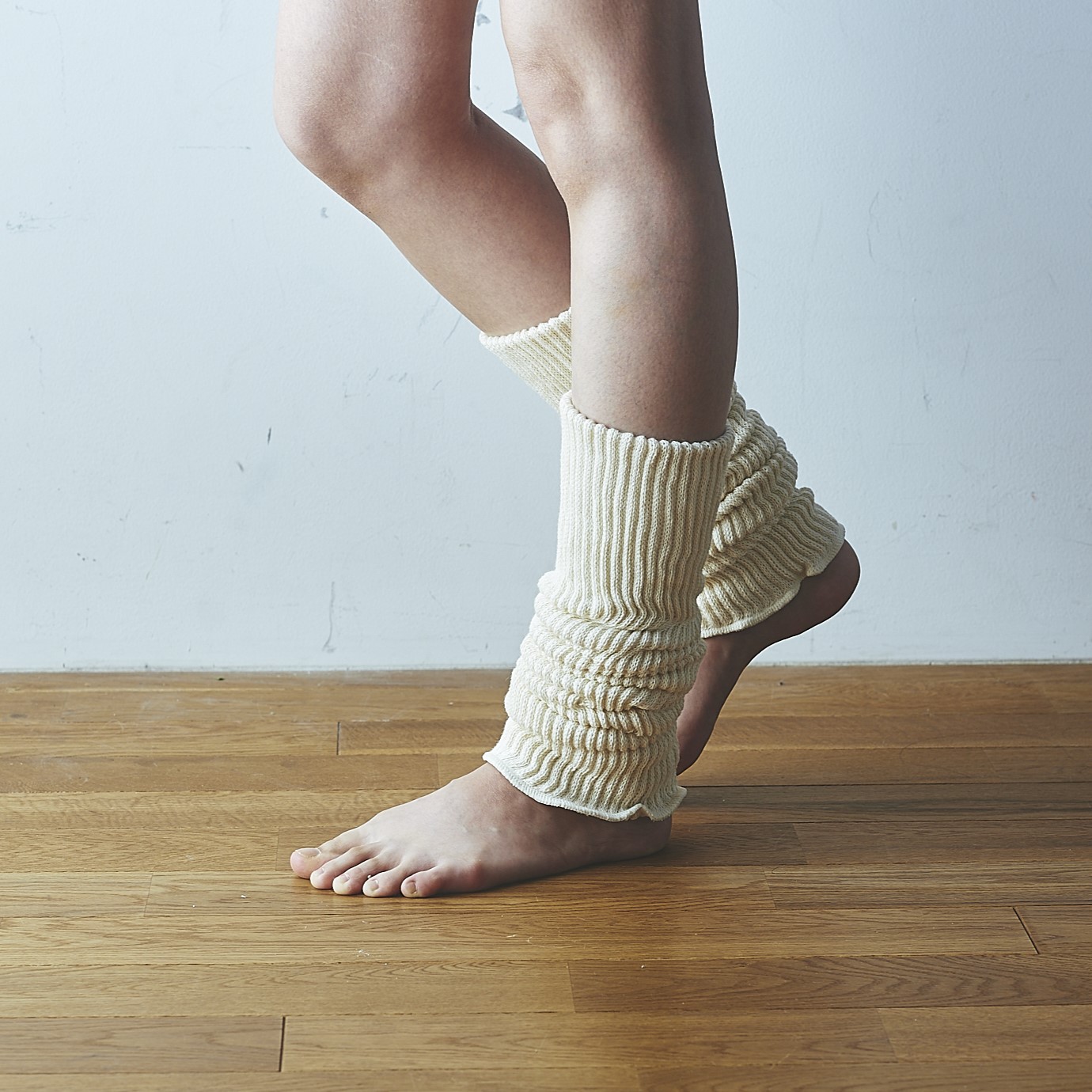 二重織レッグウォーマー 45cm(シルク＆オーガニックコットン)[ライブコットン]　