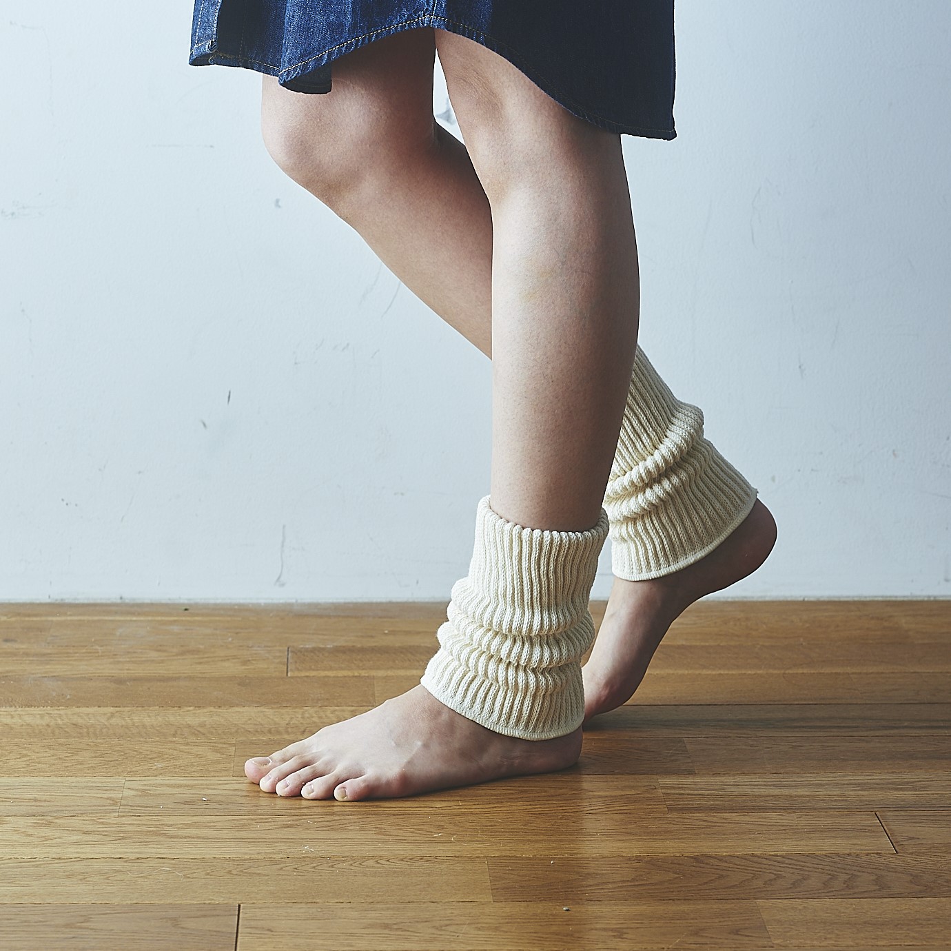 二重織足首ウォーマー 20cm(シルク＆オーガニックコットン)[ライブコットン]　