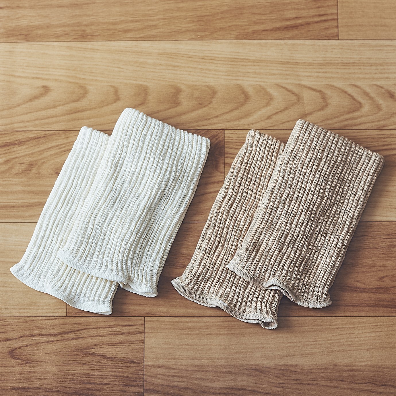 二重織足首ウォーマー 20cm(シルク＆オーガニックコットン)[ライブコットン]　