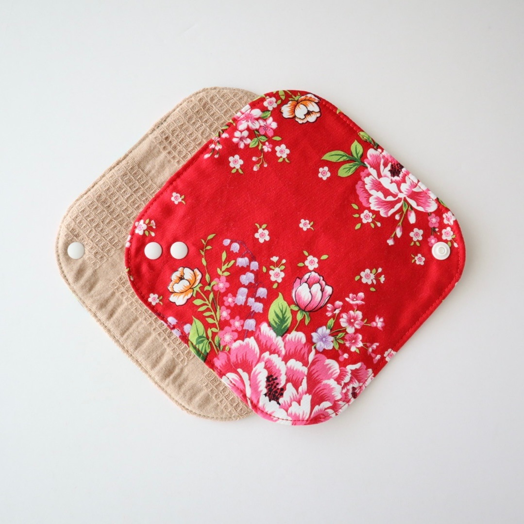 あたため布 [Ｍサイズ／台湾花布／緋色]