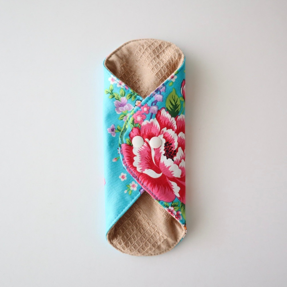 あたため布 [Ｍサイズ／台湾花布／水色]