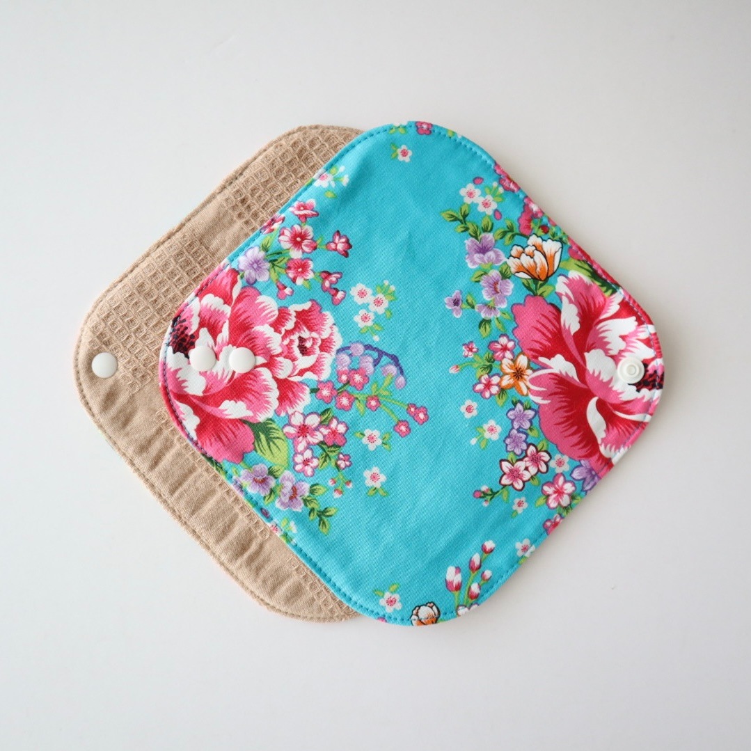 あたため布 [Ｍサイズ／台湾花布／水色]