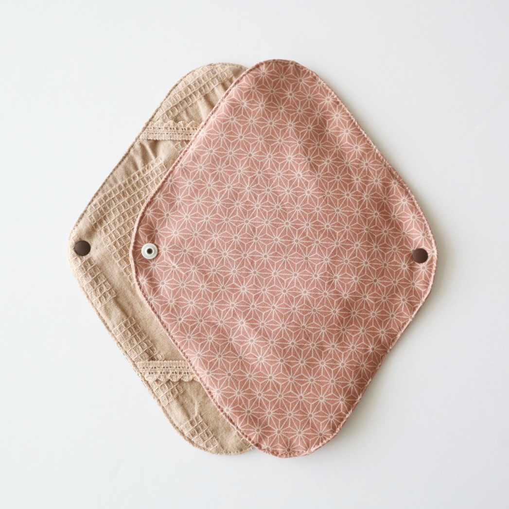 布ナプキンホルダー [麻の葉／桃]
