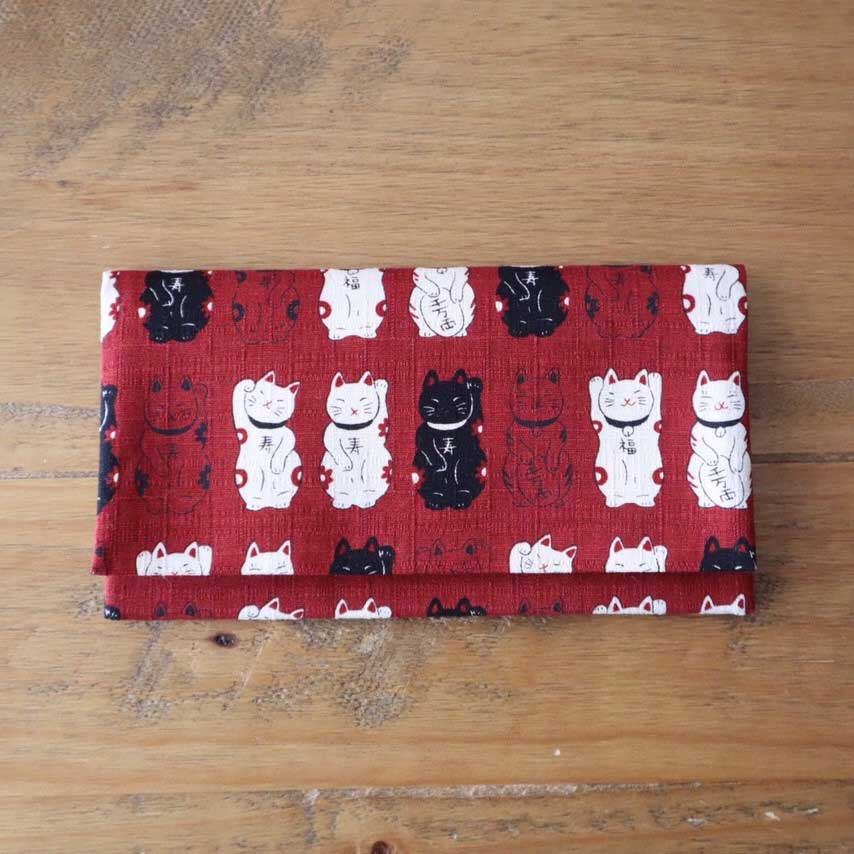 マスクポーチ ［招き猫／あずき］