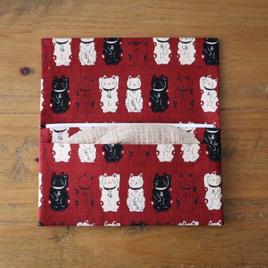 マスクポーチ ［招き猫／あずき］