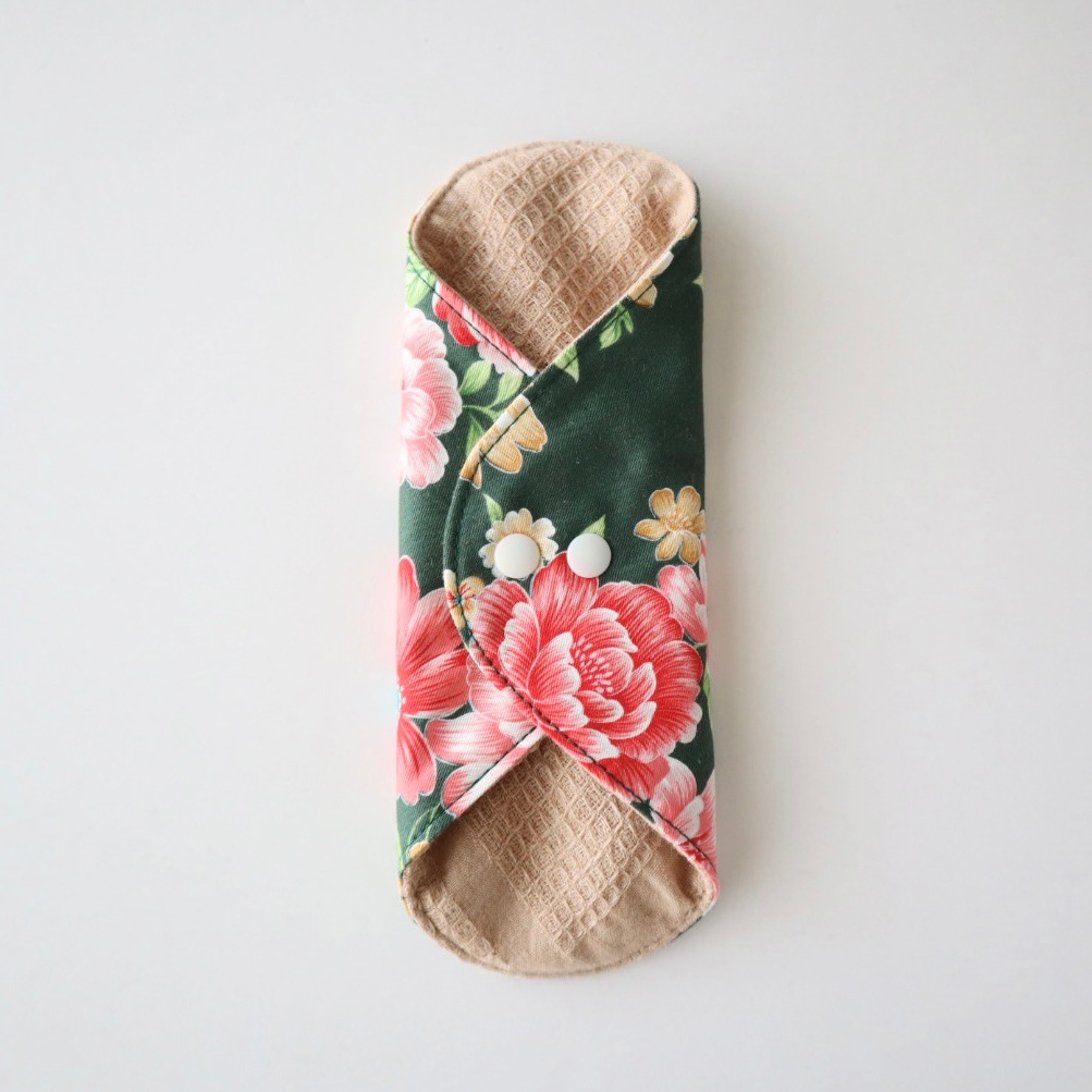 あたため布 [Ｍサイズ／台湾花布／深緑色]