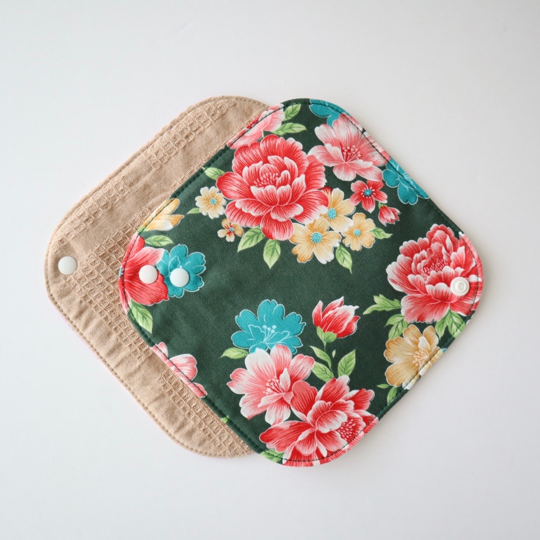 あたため布 [Ｍサイズ／台湾花布／深緑色]