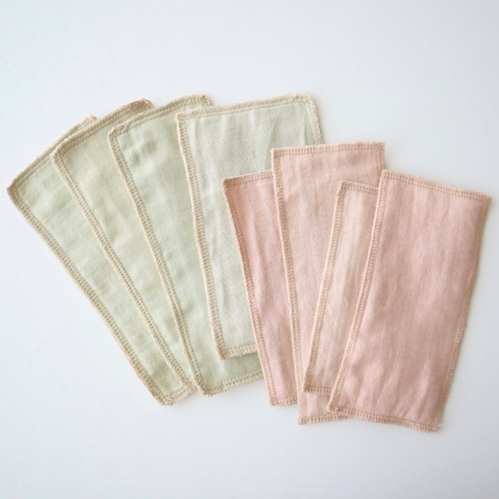 草木染めハギレライナー［茜・よもぎ各１枚］