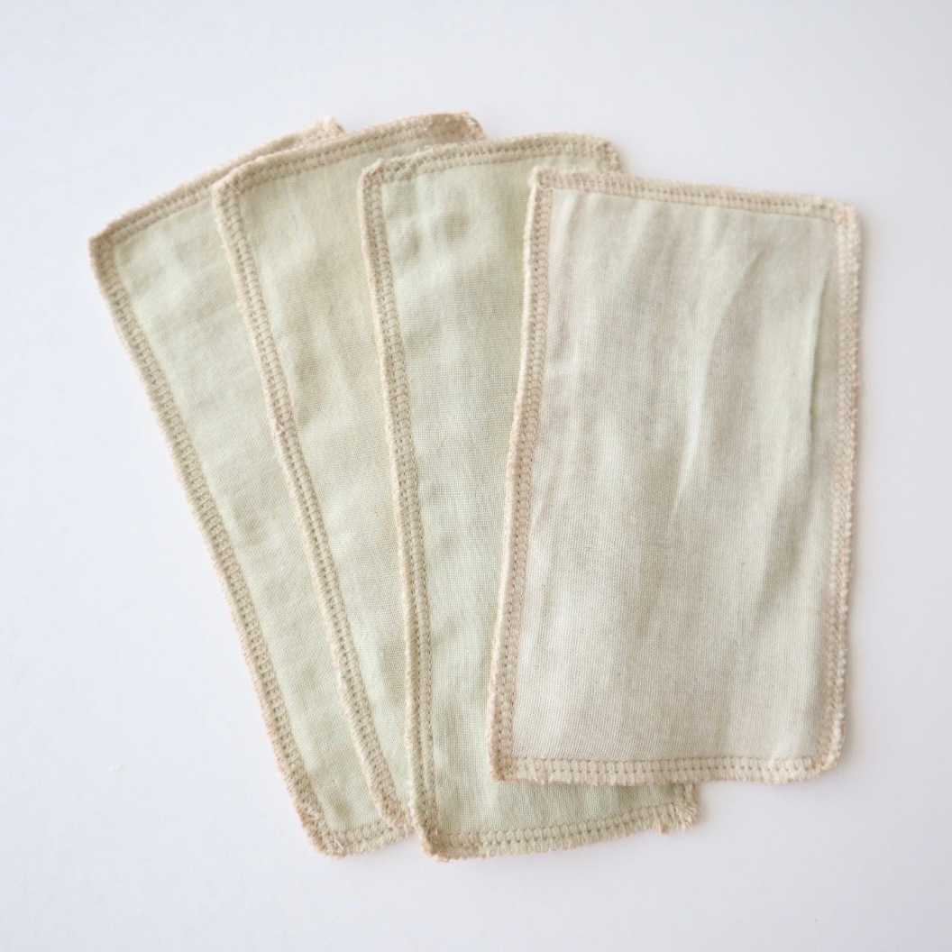 草木染めハギレライナー［茜・よもぎ各１枚］