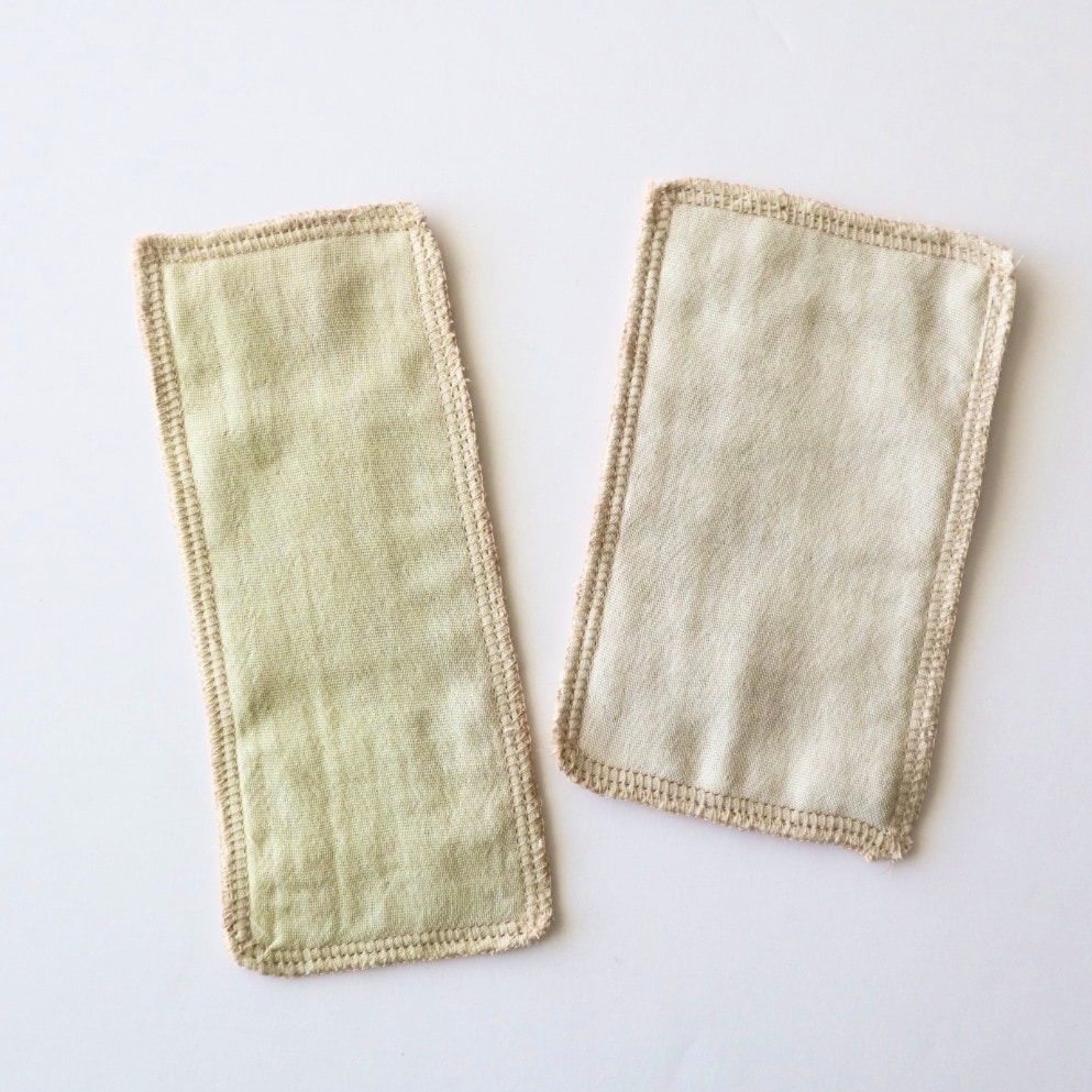 草木染めハギレライナー［よもぎ２枚］