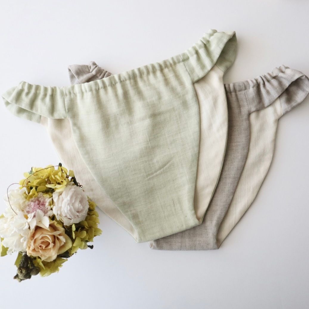 ふんてぃ[Sサイズ/ゴムタイプ/オーガニックコットン/ガーゼ/ピスタチオ]